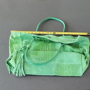 Green Genuine Leather Handbag